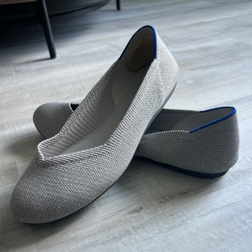 Silver Metallic Rothy’s - Round Toe - “The Flat” - Picture 2 of 6